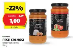 ALDI GOURMET PESTI CREMOSI rosso/ricotta e noci 190 g offerta