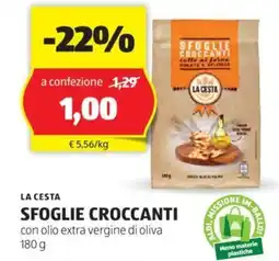 ALDI LA CESTA SFOGLIE CROCCANTI con olio extra vergine di oliva 180 g offerta
