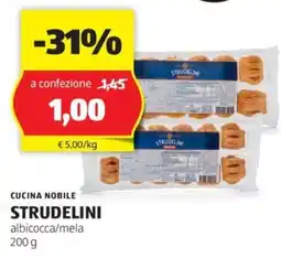 ALDI CUCINA NOBILE STRUDELINI albicocca/mela 200 g offerta