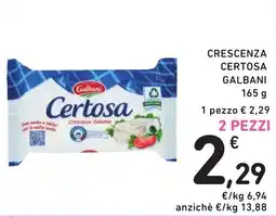 Spazio Conad CRESCENZA CERTOSA GALBANI 165 g offerta