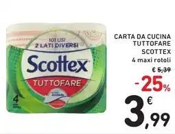 Spazio Conad CARTA DA CUCINA TUTTOFARE SCOTTEX 4 maxi rotoli offerta