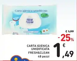 Spazio Conad CARTA IGIENICA UMIDIFICATA FRESH&CLEAN 48 pezzi offerta
