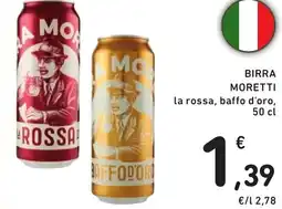 Spazio Conad BIRRA MORETTI la rossa, baffo d'oro, 50 cl offerta