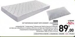 Spazio Conad SET MATERASSO SMART ORTO MEMORY + GUANCIALE DORMIR offerta