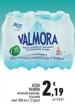 ACQUA VALMORA minerale naturale, frizzante conf. 500 ml x 12 pezzi
