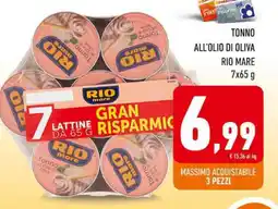 Conad TONNO ALL'OLIO DI OLIVA RIO MARE 7x65 g offerta