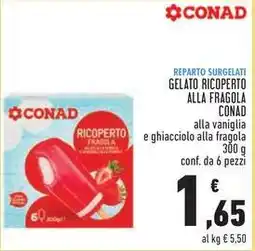 Conad Superstore GELATO RICOPERTO ALLA FRAGOLA CONAD offerta