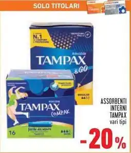 Conad Superstore ASSORBENTI INTERNI TAMPAX vari tipi offerta