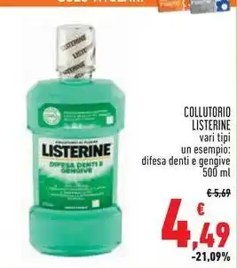 Conad Superstore COLLUTORIO LISTERINE vari tipi offerta