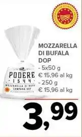 Todis MOZZARELLA DI BUFALA DOP 5x50 g offerta
