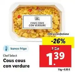 Lidl Chef Select Cous cous con verdure 200 g confezione offerta