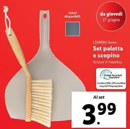 Lidl LIVARNO home Set paletta e scopino Scopa in bambù offerta