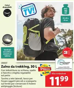 Lidl CRIVIT Zaino da trekking, 30 L offerta