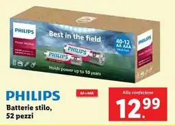 Lidl PHILIPS Batterie stilo, 52 pezzi offerta