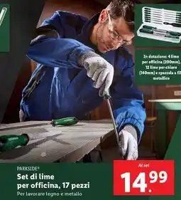 Lidl PARKSIDE Set di lime per officina, 17 pezzi offerta