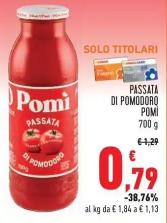 Conad PASSATA DI POMODORO POMİ 700 g offerta