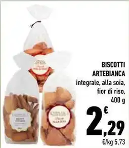 Conad City BISCOTTI ARTEBIANCA integrale, alla soia, fior di riso, 400 g offerta