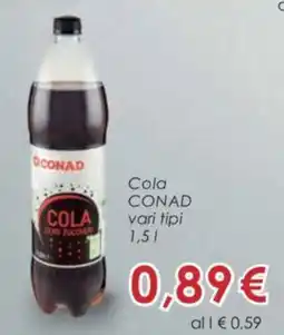 Conad Cola CONAD vari tipi 1,5 l offerta
