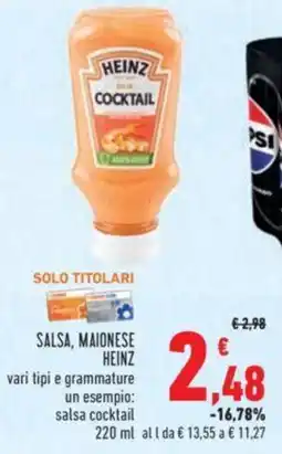 Conad SALSA, MAIONESE HEINZ 220 ml offerta