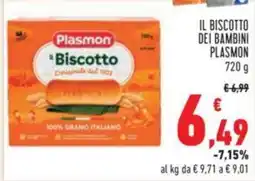 Conad IL BISCOTTO DEI BAMBINI PLASMON 720 g offerta