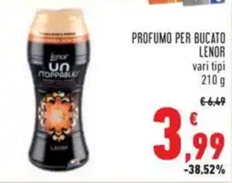 Conad PROFUMO PER BUCATO LENOR vari tipi 210 g offerta