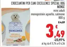 Conad CROCCANTINI PER CANI EXCELLENCE SPECIAL DOG MONGE 800 g offerta
