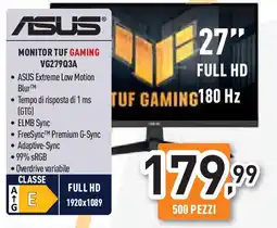 Unieuro ASUS MONITOR TUF GAMING VG279Q3A offerta