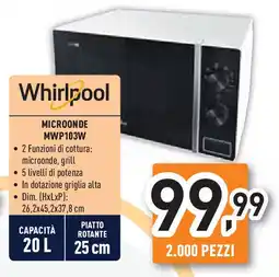 Unieuro Whirlpool MICROONDE MWP103W offerta