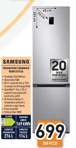 Unieuro SAMSUNG FRIGORIFERO COMBINATO RB38C672CSA offerta