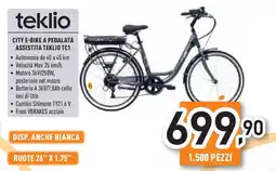 Unieuro teklio CITY E-BIKE A PEDALATA ASSISTITA TEKLIO TC1 offerta
