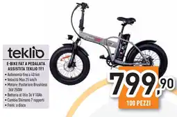 Unieuro teklio E-BIKE FAT A PEDALATA ASSISTITA TEKLIO TF1 offerta