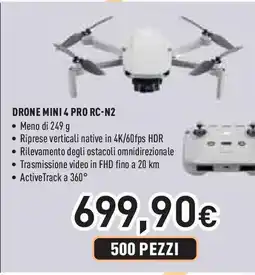 Unieuro DRONE MINI 4 PRO RC-N2 offerta
