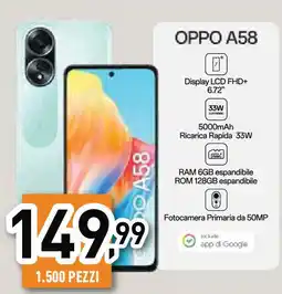 Unieuro OPPO A58 offerta