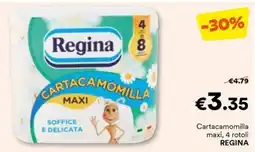 Unes Cartacamomilla maxi, 4 rotoli REGINA offerta