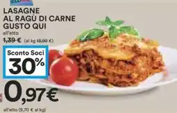 Coop LASAGNE AL RAGÙ DI CARNE GUSTO QUI offerta