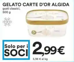 Coop GELATO CARTE D'OR ALGIDA gusti classici, 500 g offerta