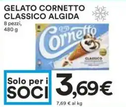 Coop GELATO CORNETTO CLASSICO ALGIDA 8 pezzi, 480 g offerta