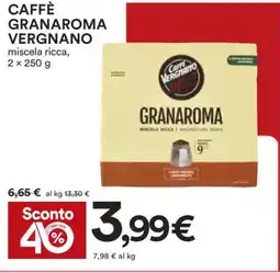 Coop CAFFÈ GRANAROMA VERGNANO miscela ricca, 2 x 250 g offerta