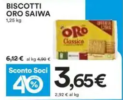 Coop BISCOTTI ORO SAIWA 1,25 kg offerta