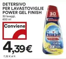 Coop DETERSIVO PER LAVASTOVIGLIE POWER GEL FINISH 30 lavaggi, 600 ml offerta