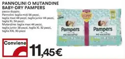 Coop PANNOLINI O MUTANDINE BABY-DRY PAMPERS offerta