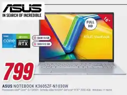Trony ASUS NOTEBOOK K3605ZF-N1030W offerta