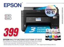 Trony EPSON MULTIFUNZIONE ECOTANK ET-3850 offerta