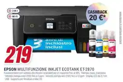Trony EPSON MULTIFUNZIONE INKJET ECOTANK ET-2870 offerta