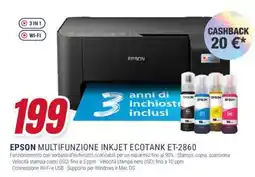 Trony EPSON MULTIFUNZIONE INKJET ECOTANK ET-2860 offerta