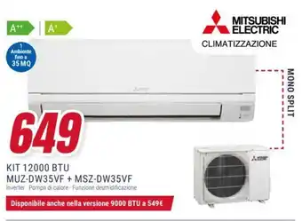 Trony MITSUBISHI ELECTRIC KIT 12000 BTU MUZ-DW35VF+ MSZ-DW35VF offerta