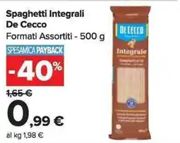 Carrefour Market Spaghetti Integrali De Cecco offerta