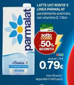 Superconti LATTE UHT BONTA' E LINEA PARMALAT 1 Litro offerta