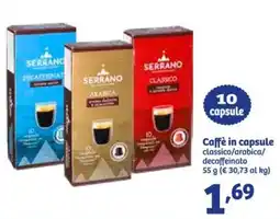 In'S Mercato Caffè in capsule classico/arabica/ decaffeinato 55 g offerta