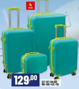 Risparmio Casa SET 4PZ VALIGIE 98L+60L+43L+15L offerta